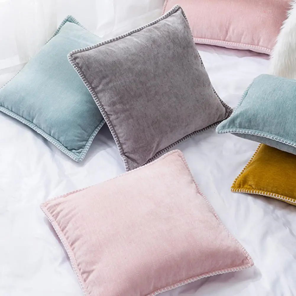 

Pillow Case Wrinkle-resistant Anti-scratch Stitching Comfortable Flannel Pillow Cover Household Supplies