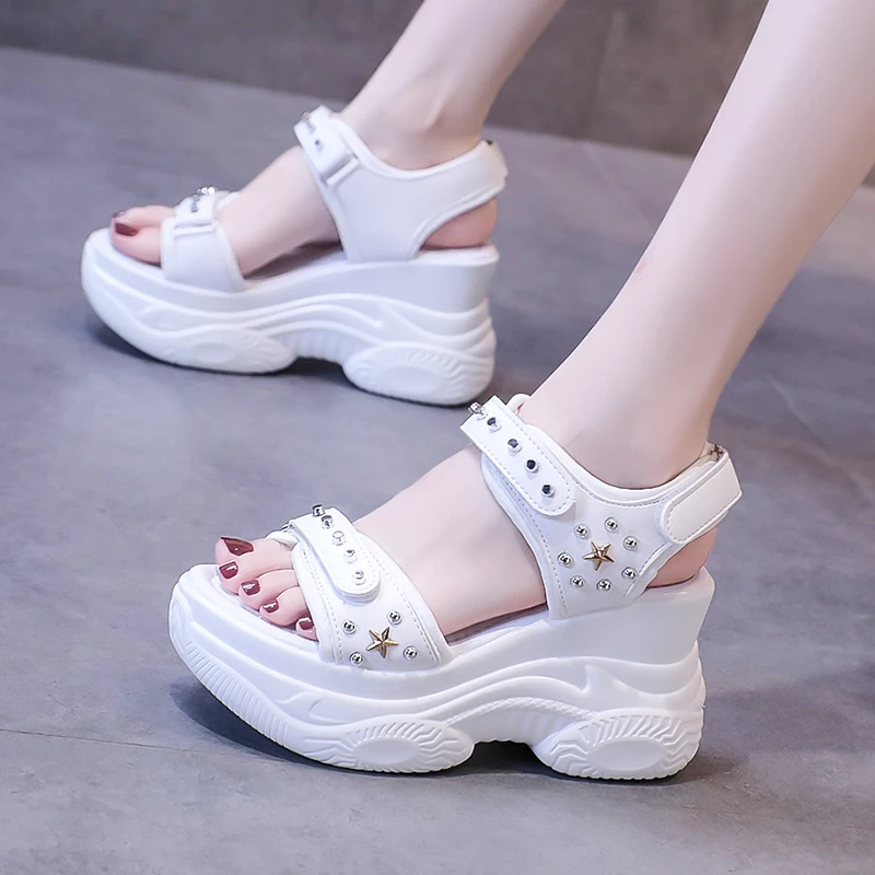 

Shoes Luxury Sandals Suit Female Beige Muffins shoe Summer Heels All-Match 2023 Women's Increasing Height Clogs Wedge Fashion Bl
