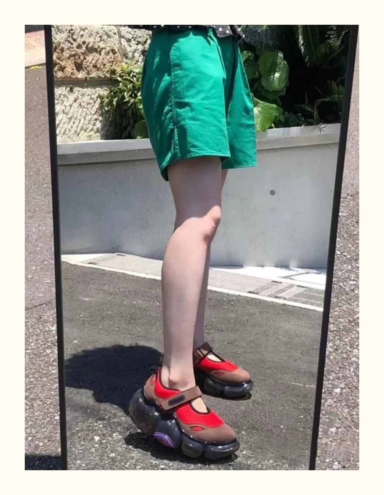 2023 Women Bubble Damping Thick Sole Round Toe Hook&Loop Flats Sneakers Ladies Mesh High Platform Mixed Color Dad's Casual Shoes