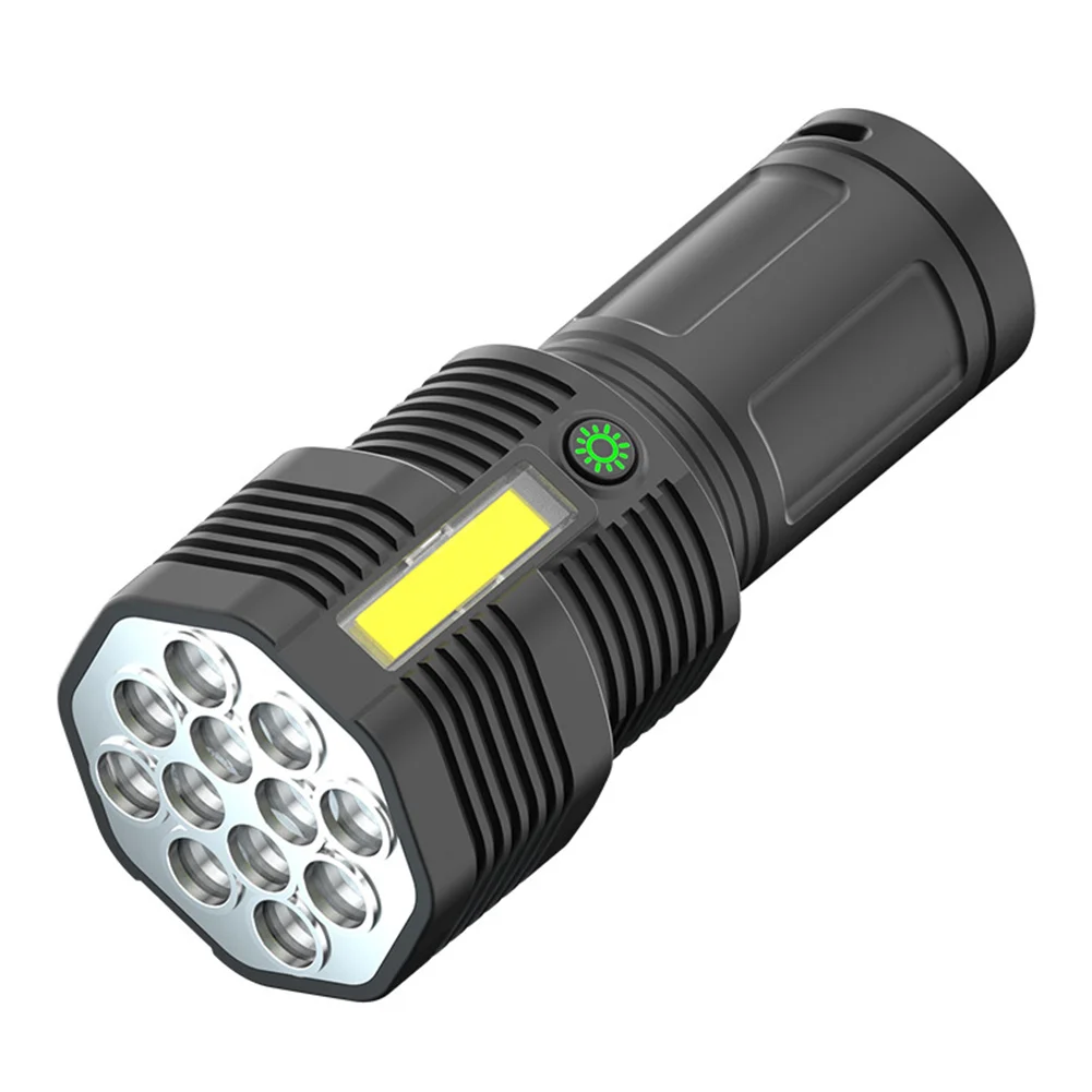 

12xLED Super Bright Torch Durable Flashlight Rechargeable Camping Tactics Lamp Outdoor Night Cycling Camping Hiking Equipment
