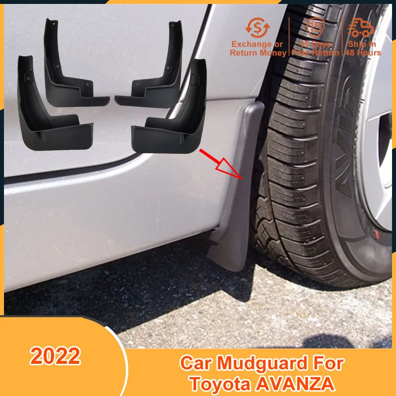 

2022 Auto Accessories Mudguard for Toyota Avanza AVANZA 2022 Car Fender Protector Splash Guards Mudflaps Mud Flaps Black PVC