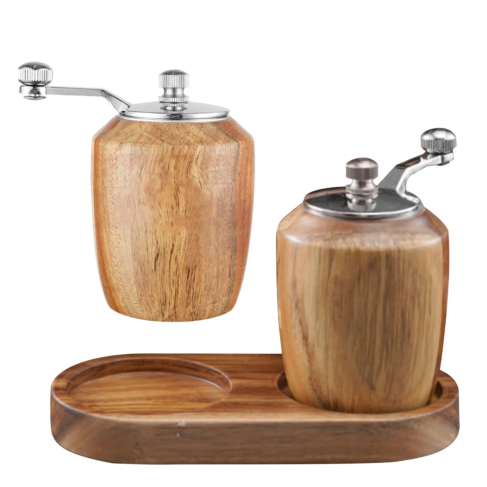 Набор мельниц для соли и перца деревянная ручная перезаправляемая мельница