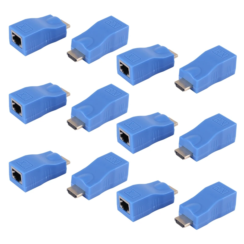 

6X HDMI удлинитель для Rj45 Lan Сетевой удлинитель передатчик приемник Tx Rx Cat5e Cat6 Ethernet кабель V1.4 30 м 4K Hd TV