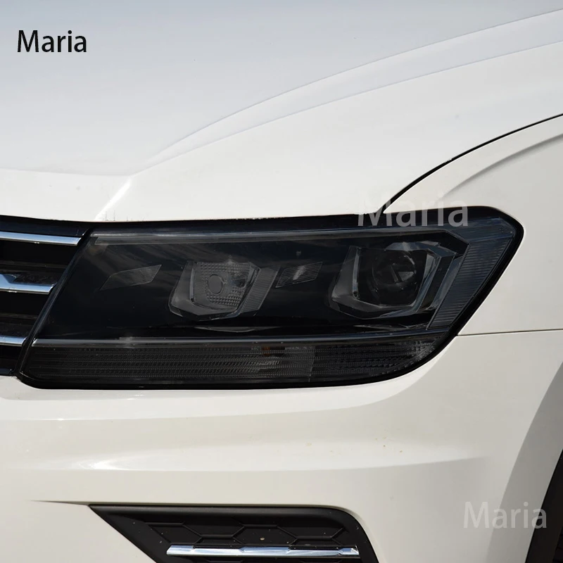

For Tiguan 2017-2019 -Accessories Car Headlight Protective Film Headlamp Transparent Black TPU Sticker