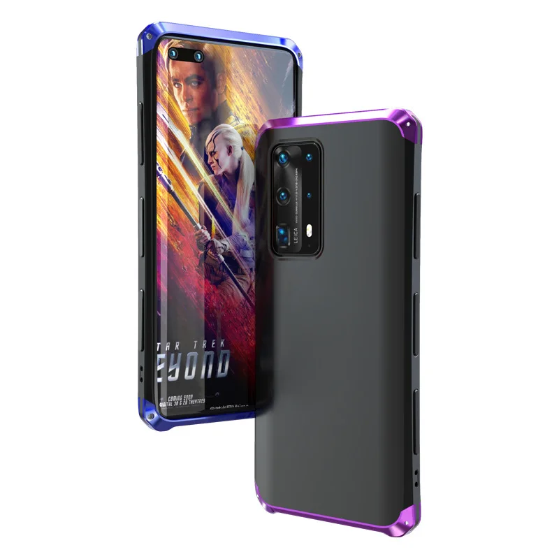 Hot! All-inclusive Hard Shell For Huawei P40 PRO Shockproof Case P40Pro Frosted Textured Phone Metal Frame PC Back Cover