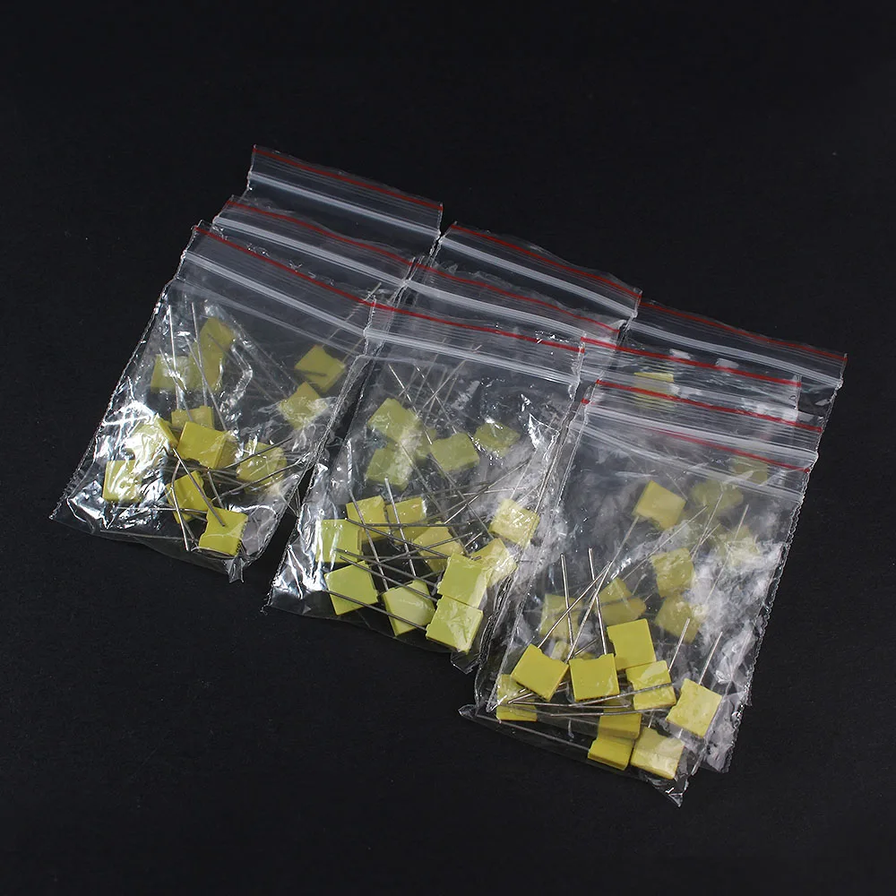 

50PCS 100V Capacitor assorted kit 102J~474J Polypropylene Film Capacitor Kit 102J 152J 332J 472J 103J 333J 473J 104J 224J 474J