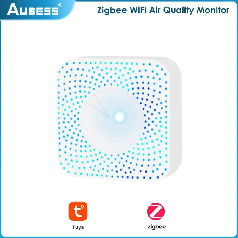 

Pm2.5 Co2 Formaldehyde Temperature And Humidity Detector Sensor Smart Home 6 In 1 Air Quality Monitor Box Air Housekeeper Zigbee