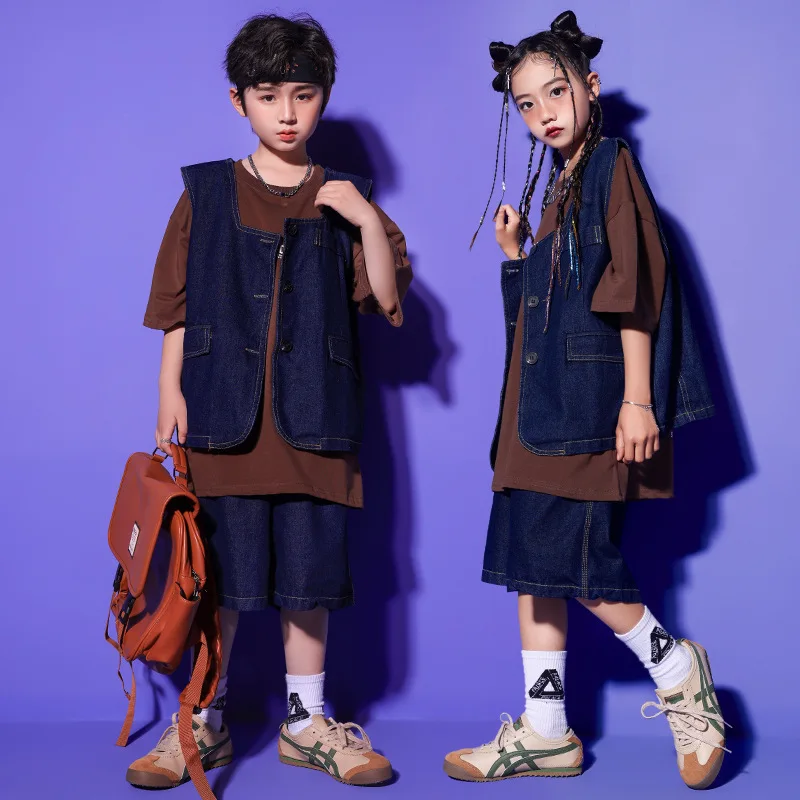

Girls Boys Hip Hop Clothing Dance Costumes for Children Competition Dancing Costumes Jazz Ballroom Dancewear T Shirt Shorts Jack