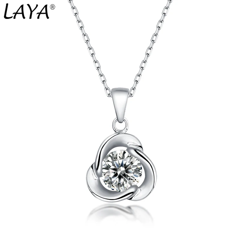 

LAYA Real 1 Carat Moissanite Pendant Necklace For Women 100% 925 Sterling Silver Shining Diamond Necklace Luxury Fine Jewelry