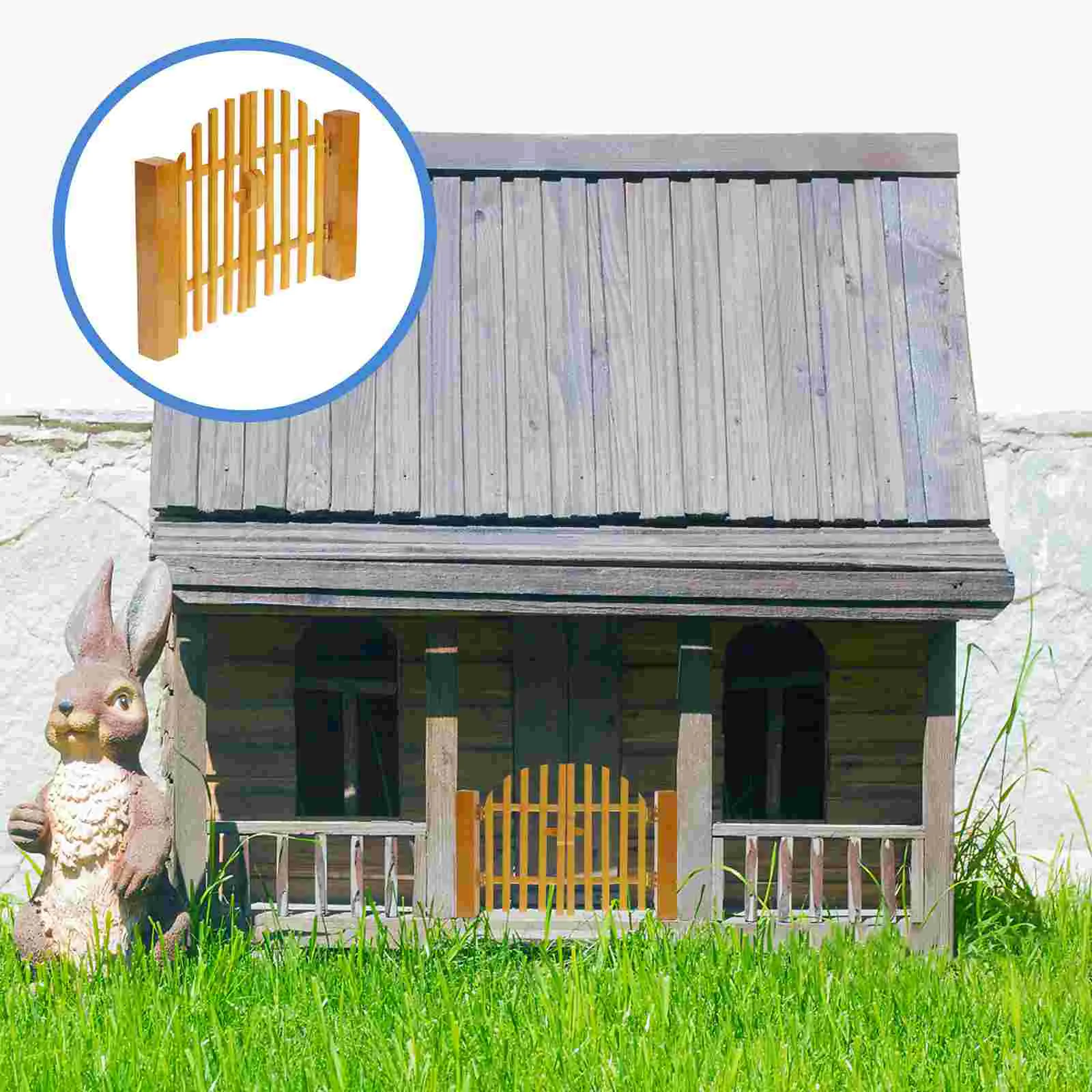 

Mini Fence Gate Picket Door Wooden Furniture Miniature House Wood Decorative Garden Fencing Ornament Border Diy Edging