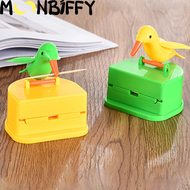 

Коробка для зубочисток с маленькой птичкой, настольные украшения, автоматический пресс, держатель для пирсинга, фотоэлемент