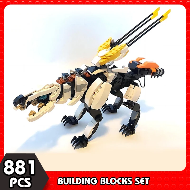 

Moc Horizoned Zero Dawn Dinosaur Sentry Scrounger Monster Action Figure Building Block Horizon Forbidden West Brick Toy Children