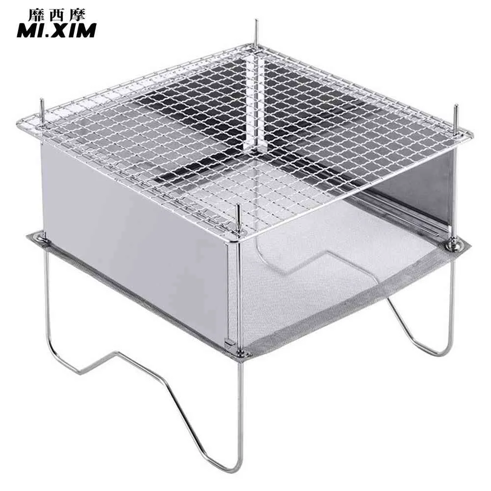 

Outdoor Camping Firewood Stove Portable Folding Bonfire Campfire Stainless Steel BBQ Picnic Fire Pit Cooking Grill Stoves