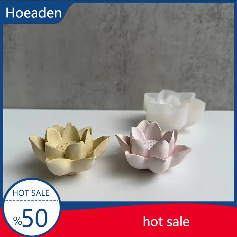 

3D Lotus Candle Holder Silicone Mold Wax Mould Clay Epoxy Resin Mold Craft Making Homemade Storage Box Molds Home Decoration