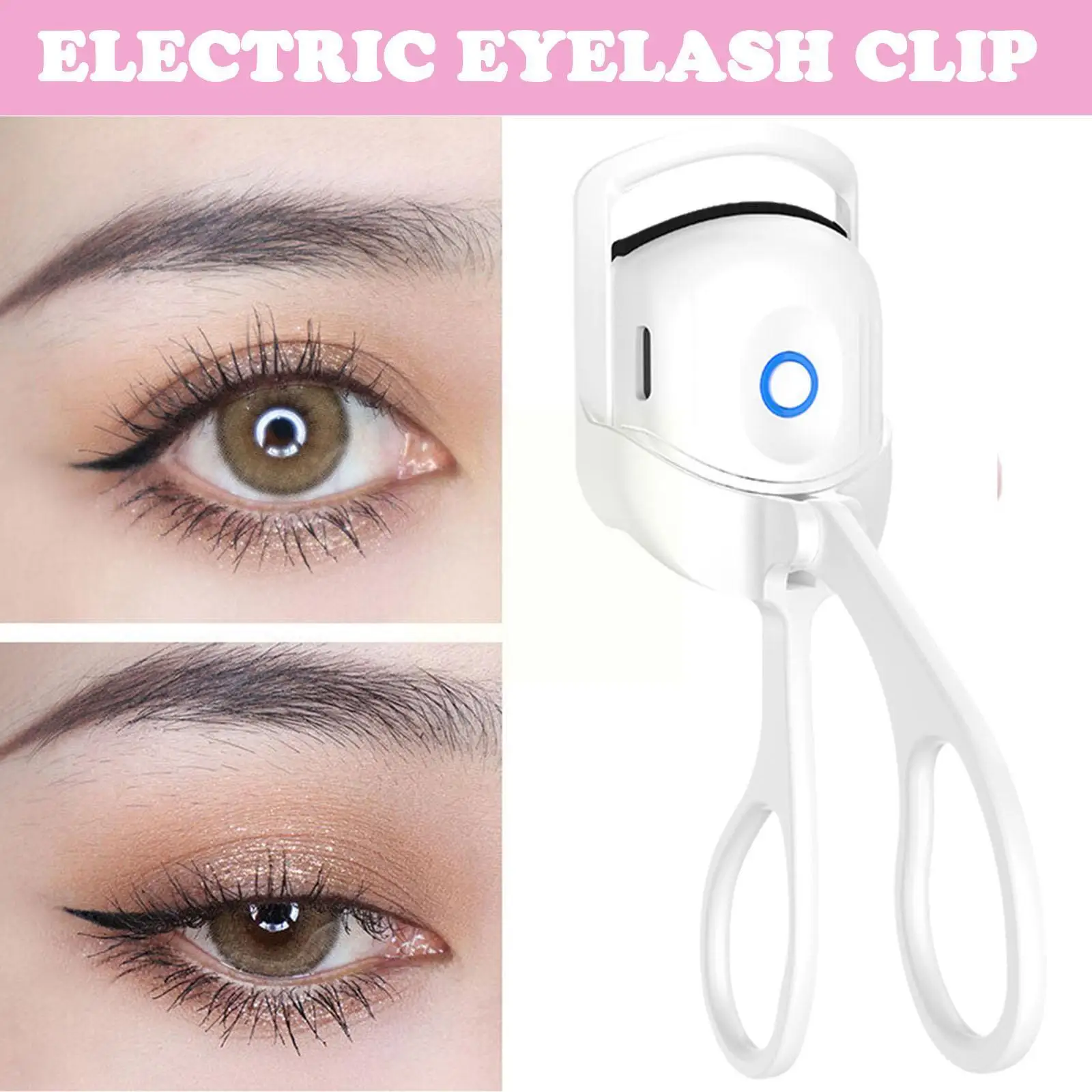 

Electric Heated Eyelash Curler USB Charging Quick Heating Eyelash Makeup Long Lasting Tools Eyelashes Curling Clip Natural J7T3