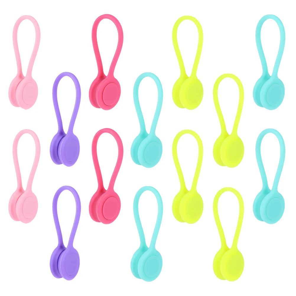 

14pcs Magnetic Ties Headset Shape Cord Keeper Cable Management Earphone Cord Winder for Bundling Organizing (Mixed Color)