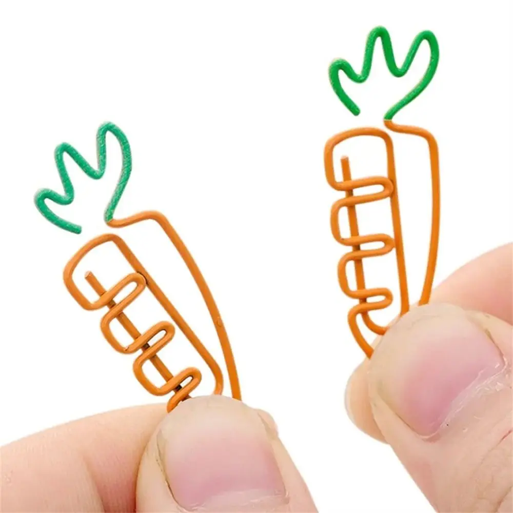 

5pcs Binder Clip Carrot Paper Clip Reading Assistant Carrot Shaped Carrot Metal Bookmark Memo Clip Photo Clip Kids Stationery