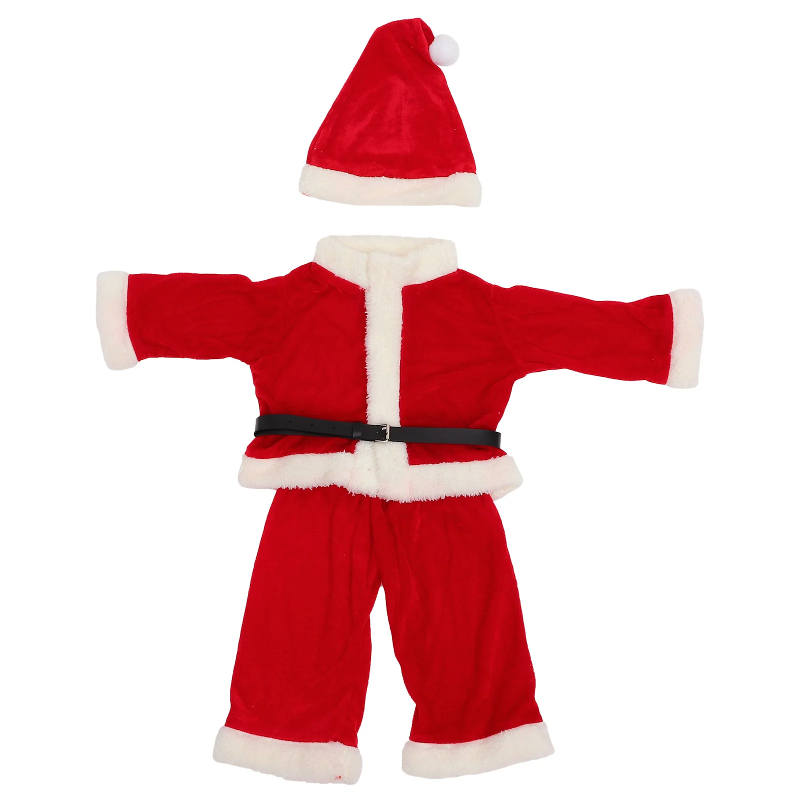 

1 Set 90cm Stature Kids Santa Claus Suit Xmas Party Cosplay Costume Hat and Clothes for Boy