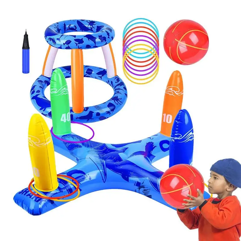 

Inflatable Pool Basketball Hoop Floating Basketball Hoop&Inflatable Pool Game Toys Fun Summer Water Games Pool Accessories Party