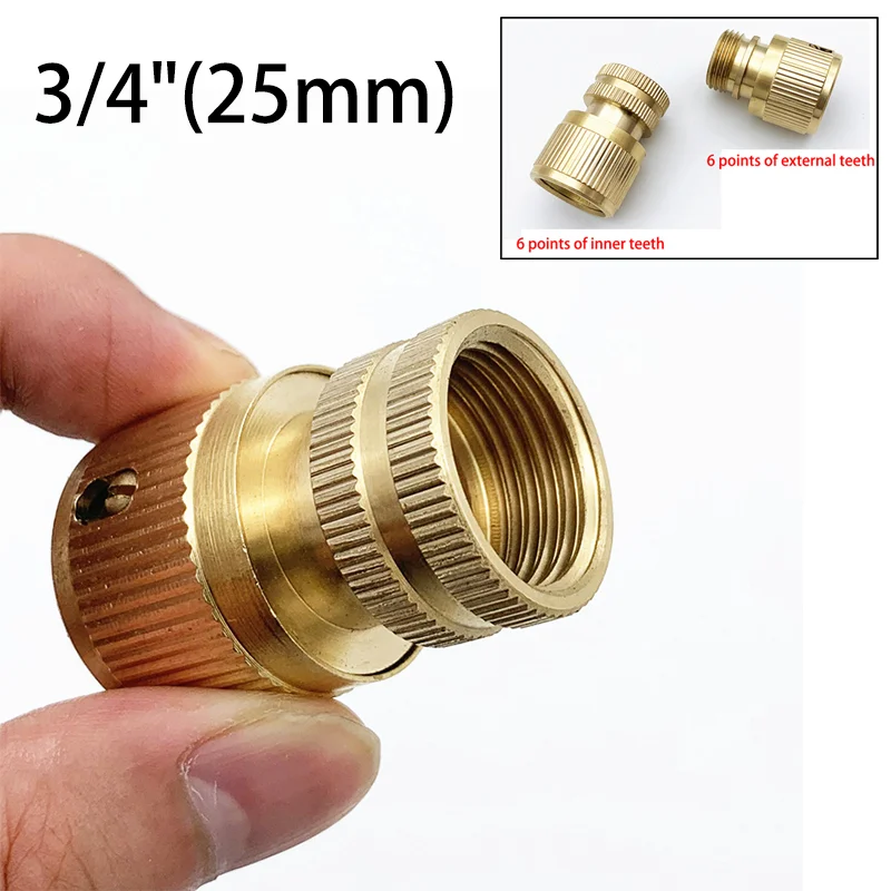 

1 Pcs 3/4 Inch Male Female Thread Copper Quick Connector Garden Water Connection Accessories Car Washing Pipe Fittings