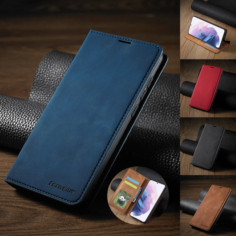 Soft Leather Wallet Filp Case For Samsung S21 S20 Ultra S10 S9 S8 Plus S20FE S10E S7 Edge Note 20 Ultra 10 Pro 9 5G Phone Covers