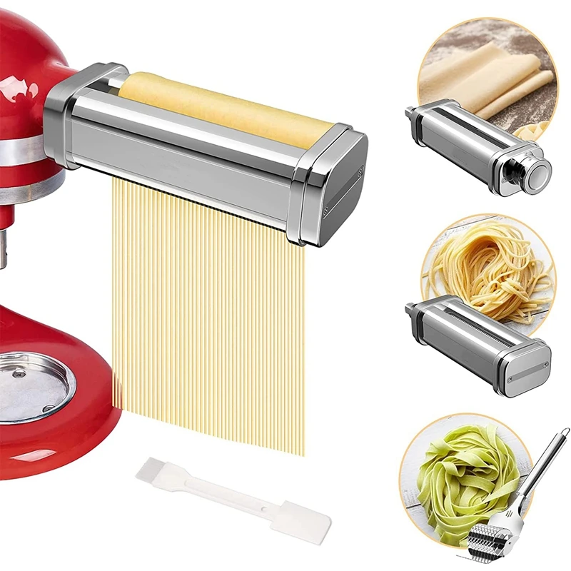 

LJL-Noodle Maker For Kitchenaid Accessories Grinder With Noodle Lattice Roller Spaghetti Cutter 8 Thickness Settings