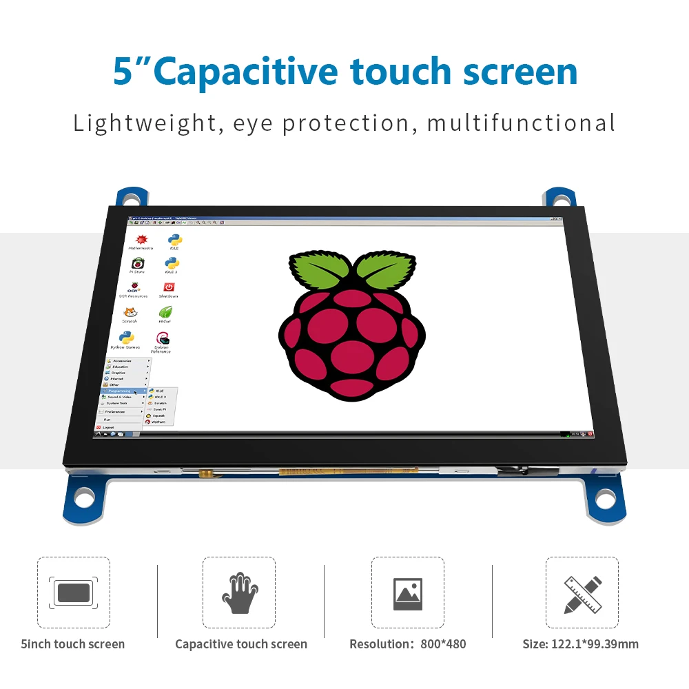 ЖК-экран 800*480 сенсорный экран Raspberry Pi 5-дюймовый мини HDMI монитор совместимый с 400 4 3B