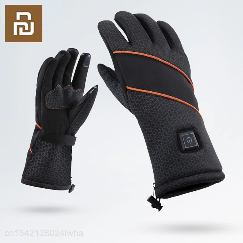 

Перчатки Youpin с подогревом и электрическим аккумулятором, Зимние перчатки для катания на лыжах и мотоцикле, унисекс, черные теплые перчатки ...