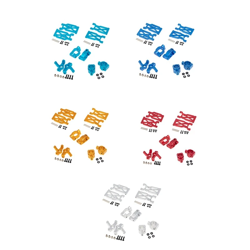 

10Pcs Aluminum Alloy Front Rear Suspension Arm Steering Cup Set for Wltoys 104001 1/10 RC Car Upgrade Parts