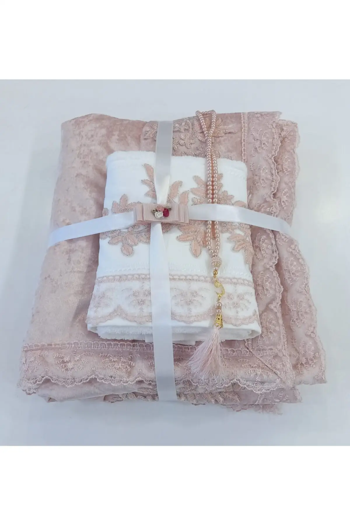 3 piece Velvet Prayer Mat Towel Tespih Bundle Set Carpet & Rug Mat Home Furniture