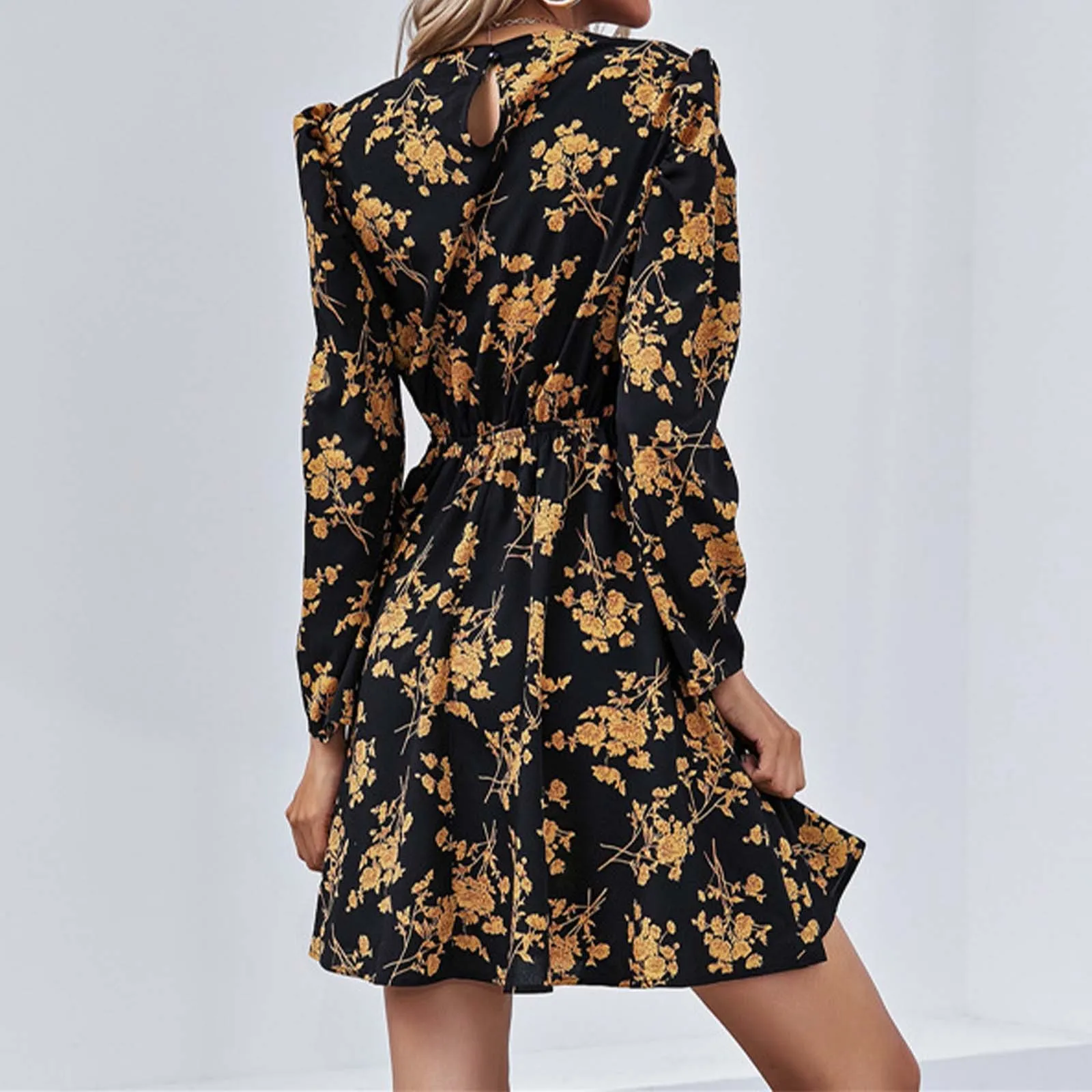 Женское весеннее новое модное платье с закрытой талией и сломанными цветами