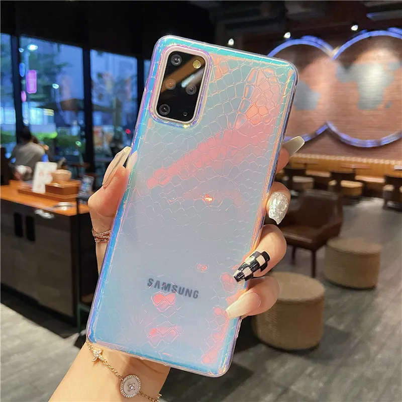 bling laser phone case for samsung galaxy a52 a72 a42 a32 a12 a02s a22 s22 s21 s20 fe plus note 20 ultra a51 a71 a50 back cover free global shipping