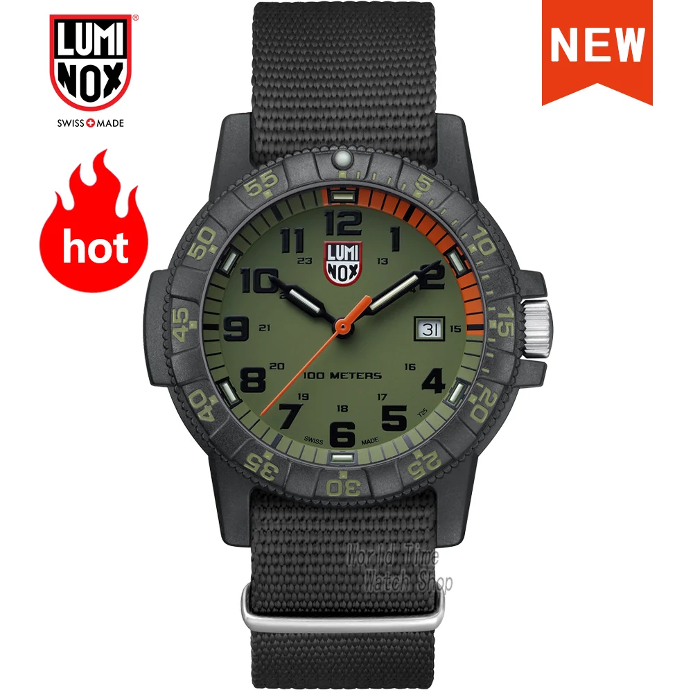 

Чашечки Luminox швейцарские мужские кварцевые, водонепроницаемые жесткие холщовые ремешки для наружного ношения
