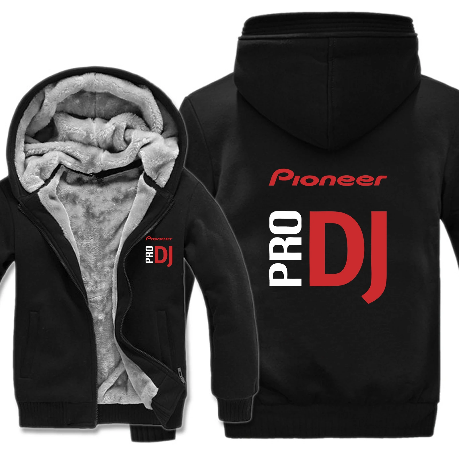 

2022 NEW warm Pioneer DJ Pro logo Hoodies Mens Zipper Coat Fleece Thicken Man Pioneer DJ Pro Sweatshirt Pullover