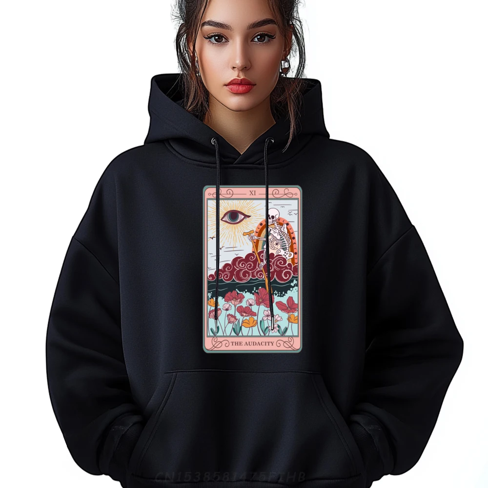The Audacity Skeleton Tarot Card Sun Eye Эстетическая спортивная толстовка с капюшоном Мужские