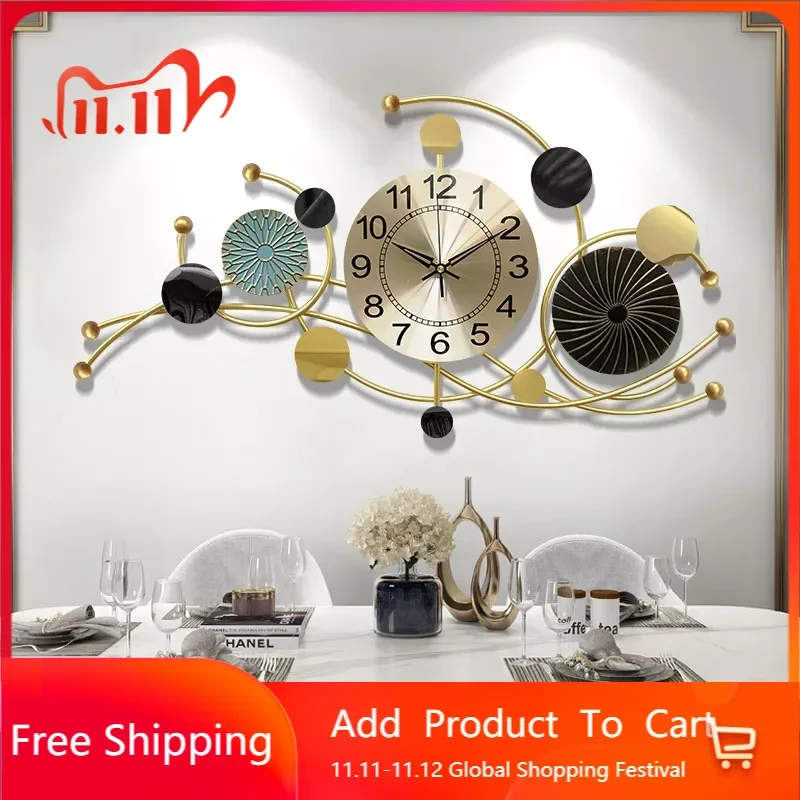 

Nordic Fashion Light Luxury Hanging Wall Clock Living Room Household Wall Clock Personality Hanging Watch Mute Decorative ZY50GZ
