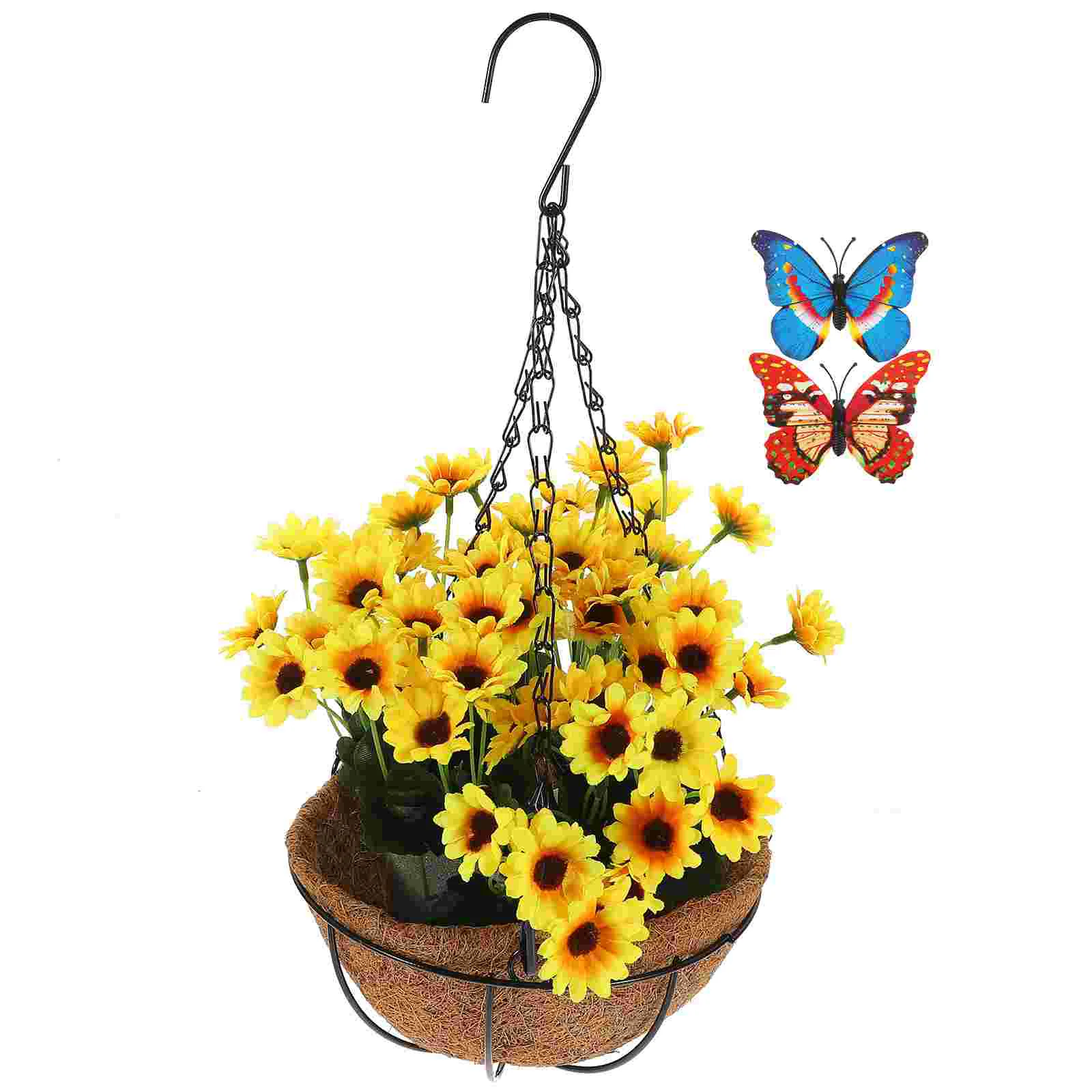 

Decorations Home Delicate Flower Farmhouse Hanging Basket Artificial Plants Faux Party Favors Household Scene Ornament