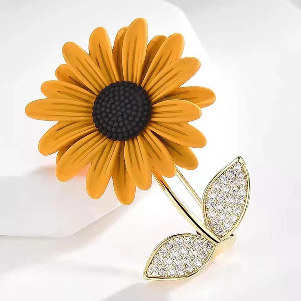 Delicate Brooch Pin Copper Brooch Sunflower Clothes Brooch Hat Brooch Decoration