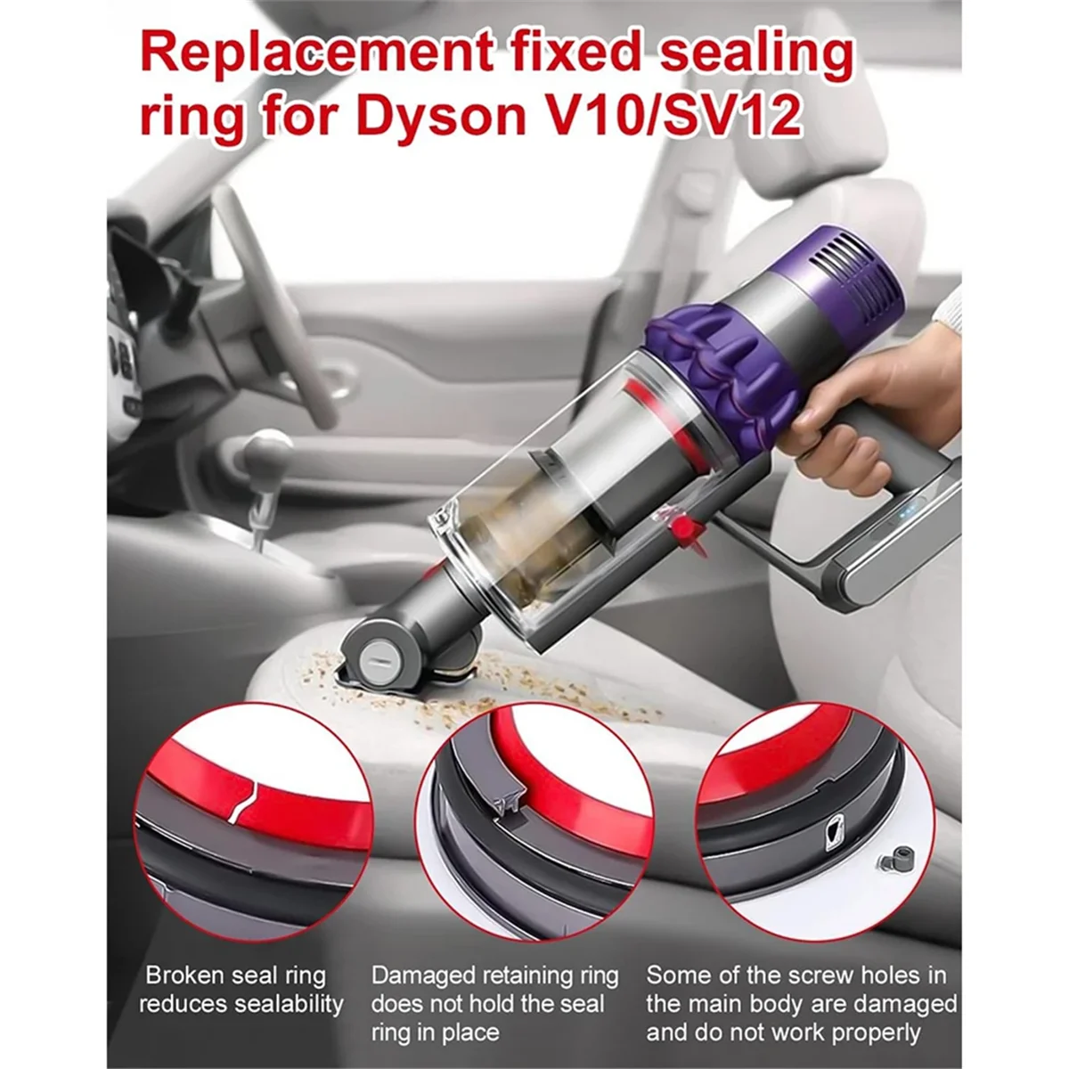 Верхнее фиксированное уплотнительное кольцо для пылесоса Dyson V10 SV12 запчасти