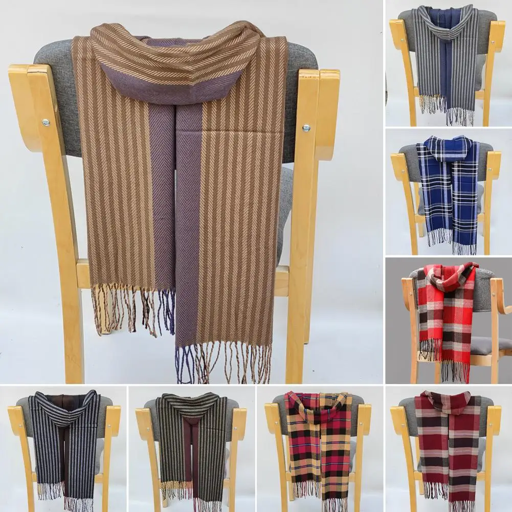 

Trendy Windproof Checkered Scarf Thermal Scarf Anti Pilling Coldproof