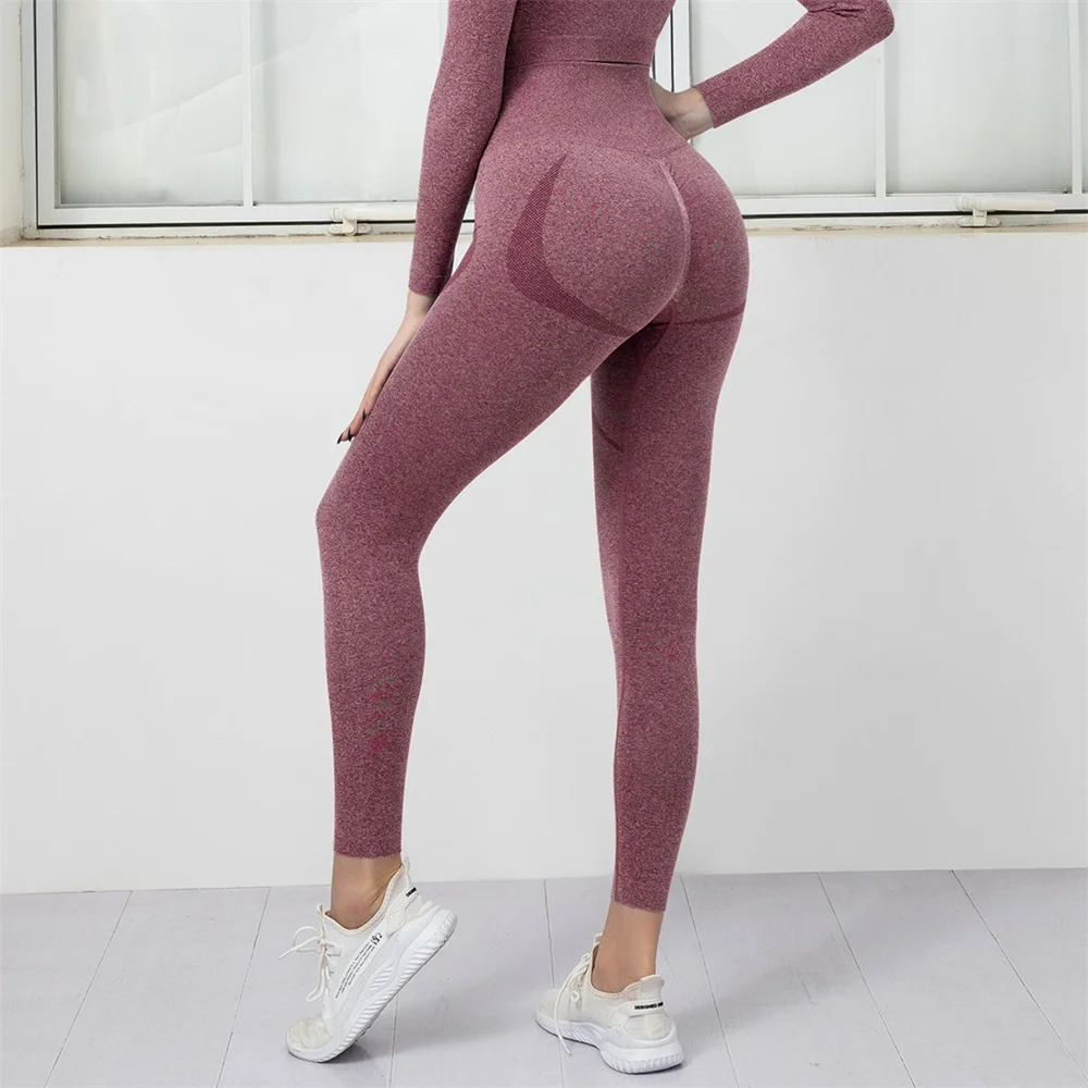 Woman Seamless Butt Lift Yoga Pants Sports Running Fitness Leggings High Waist Nude Tight Peach Hip Pants 2022 New