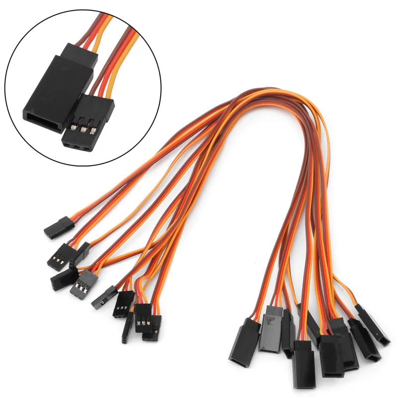 

10Pcs 150 / 200 / 300 / 500mm Servo Extension Lead Wire Cable for RC Futaba JR Male To Female 30cm Free Shipping