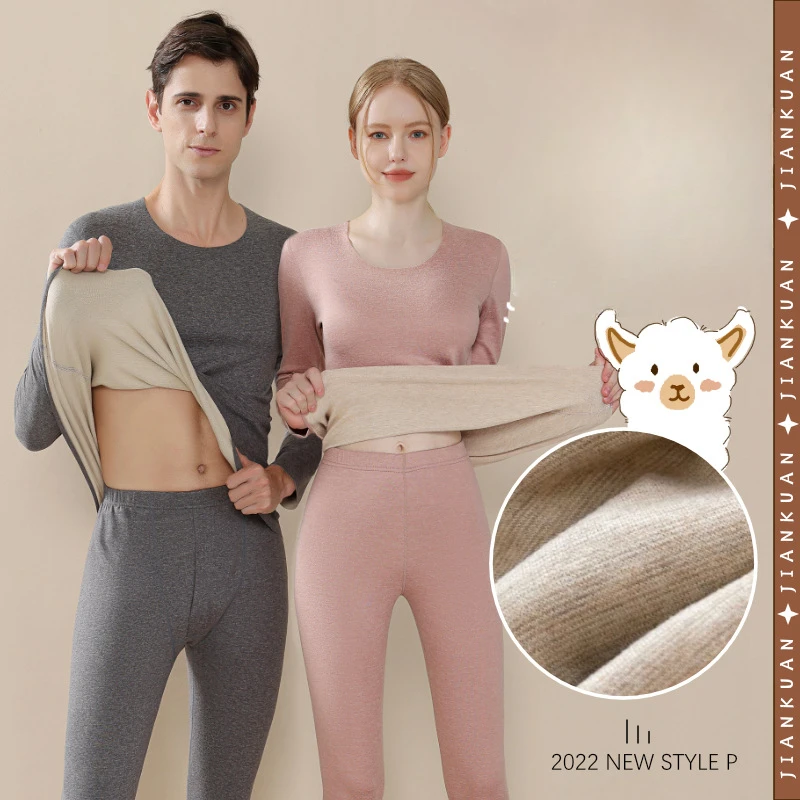 

Новинка 2023, теплое нижнее белье для женщин, двустороннее термобелье из матового флиса с поверхностью AB, мужской костюм, Термоаксессуары