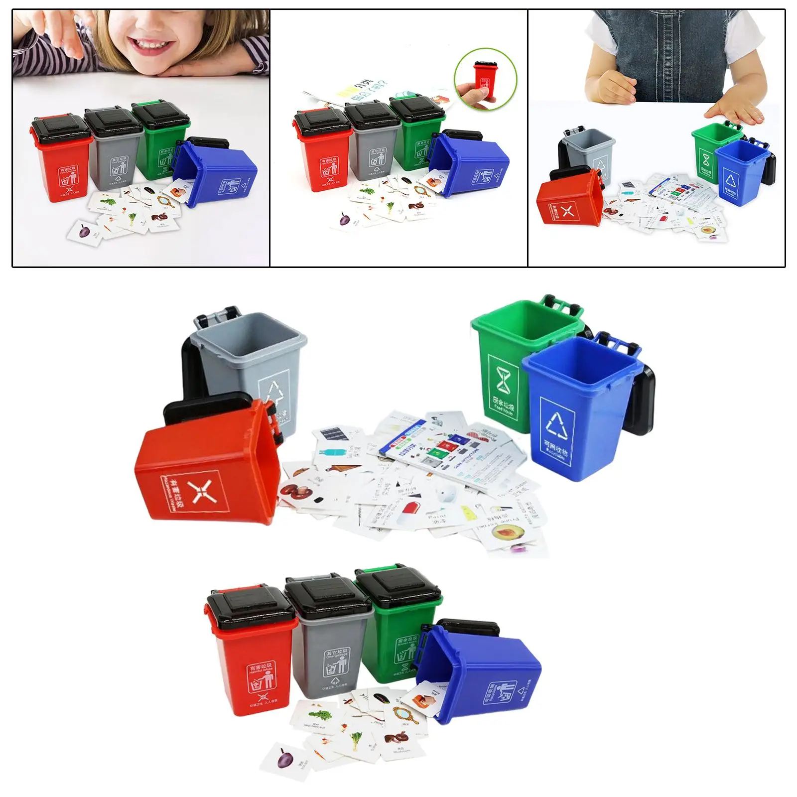Игрушка для сортировки мусорного бака 4 мусорных игрушка переработки обучающая