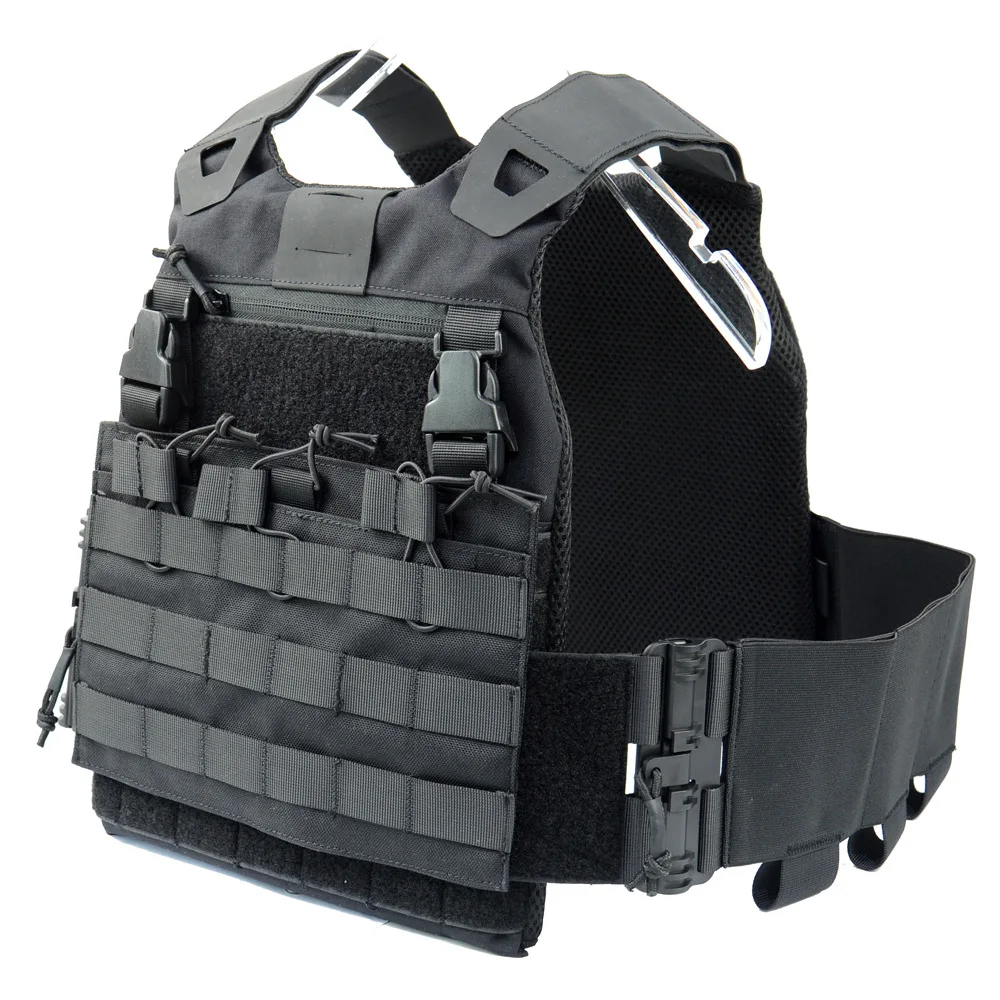 Фото Тактический жилет FCSK с передним клапаном M4 MOLLE, тактический жилет Molle для страйкбола с быстросъемным эластичным поясом, охотничья одежда №4