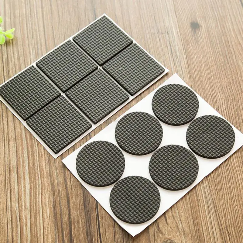 12pcs Furniture Leg Feet Protector Pad Self Adhesive Wear-resistant Anti Slip Mats Bumper Damper For Chair Table House Supplies