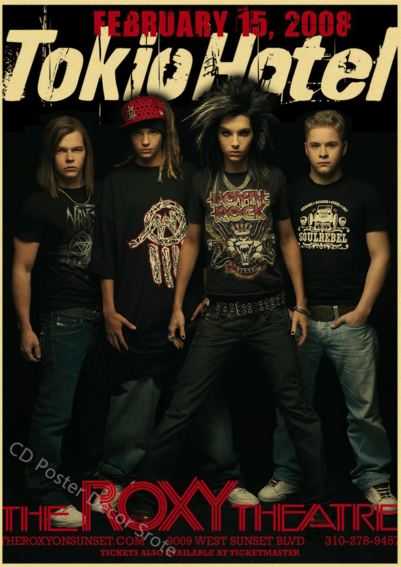 

Плакат Tokio Hotel, ретро, А4/А3