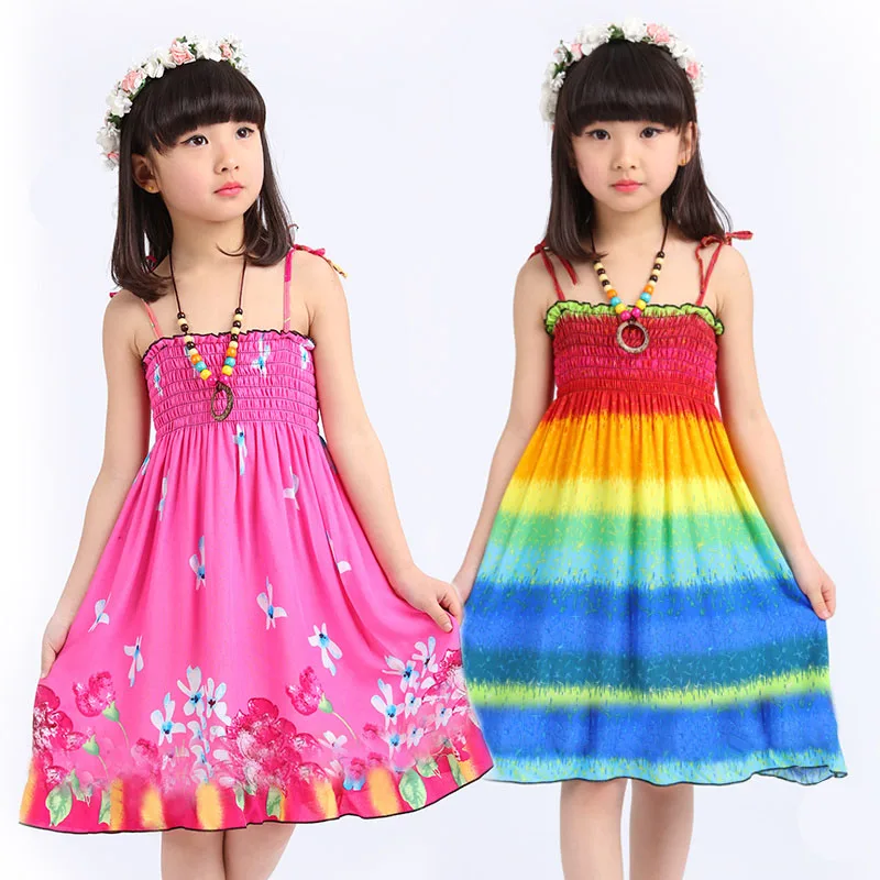 Peacock Costume Baby Girls Clothes Cotton Casual Summer Girls Dress Party Princess Suspender Kids Dress for Children Vestidos enlarge