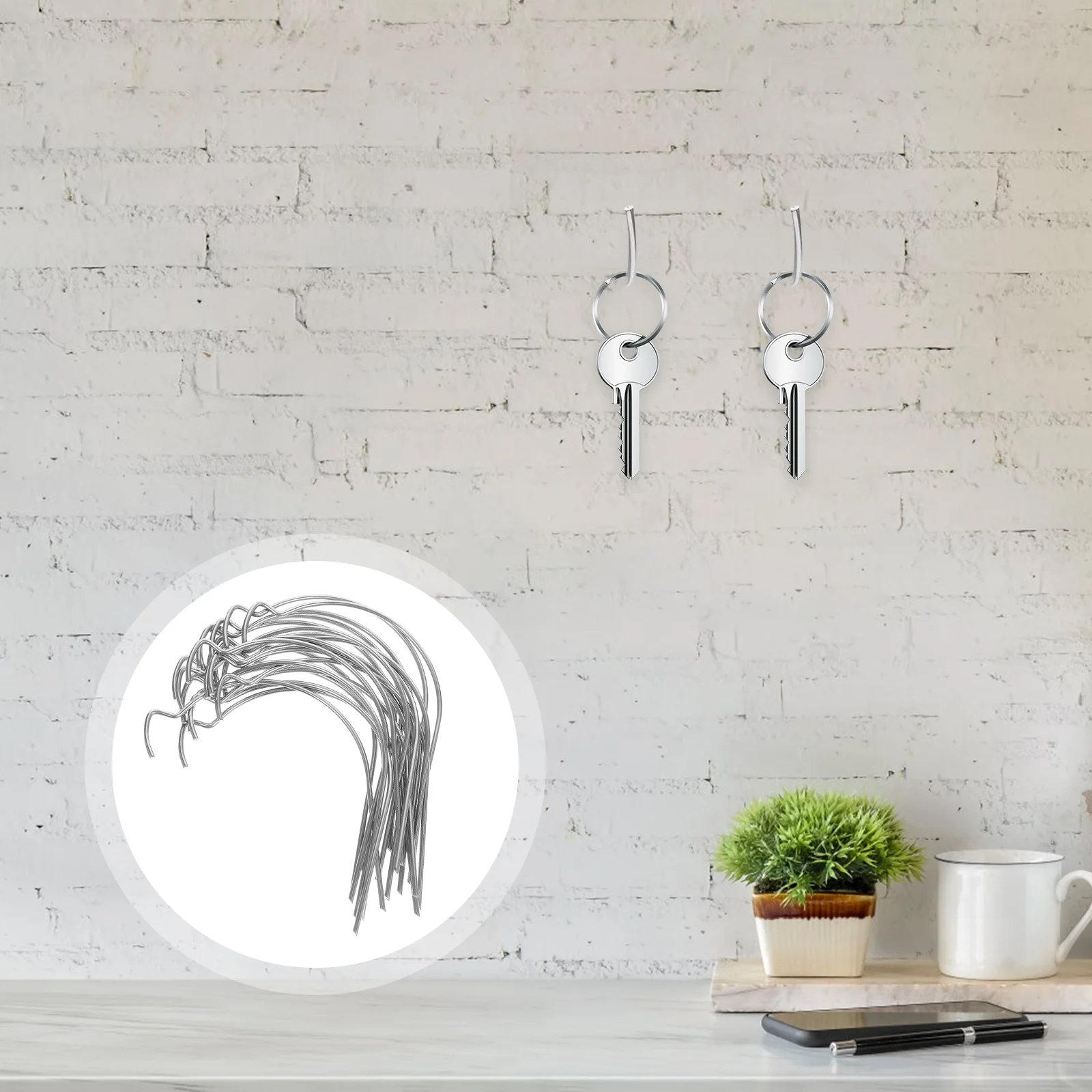 

20pcs Stainless Steel Drywall Hooks Picture Hanging Hooks Wall Hanging Hooks