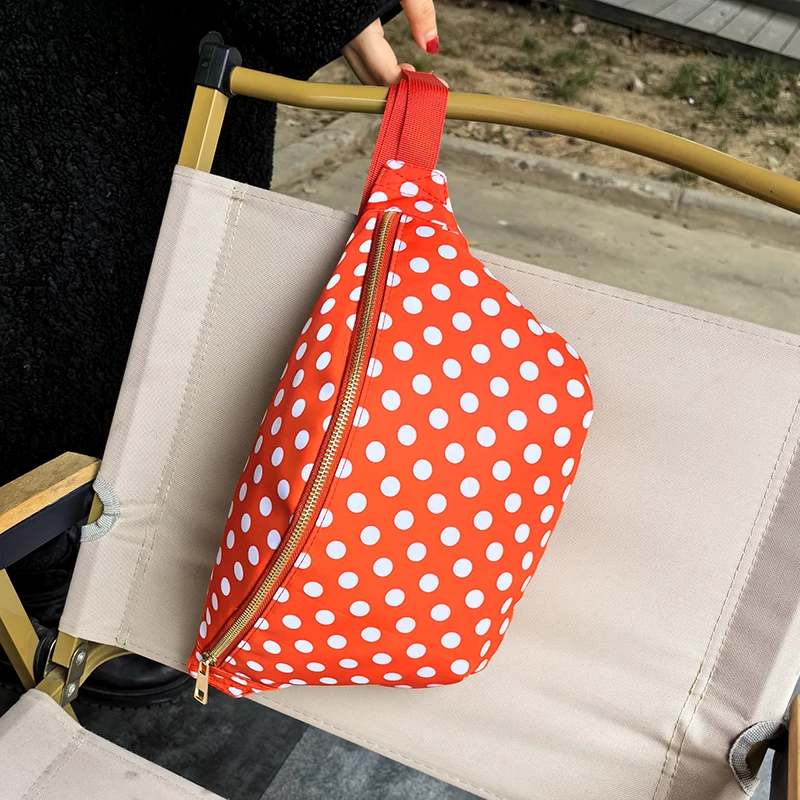 Нейлоновая забавная сумка в горошек уличный поясной кошелек нагрудная